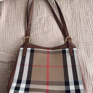 Burberry London Canterbury Derby Leather House Nova Check Shoulder Bag